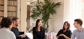 Photo of the Headline Growth team: (L-R) Reda Bensaid, Trevor Neff, Nancy Xiao, Shalini Rao and Jake Horwitz.