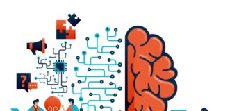 Illustration for concept of using artificial intelligence (AI) for problem solving.