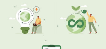 Illustration of climate technology and fundraising.