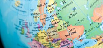 Photo of a map of Eastern Europe.