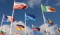 Flags of European countries.