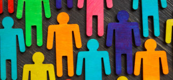 Figures with different colors as symbol of inclusion and diversity.