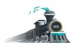 All aboard! Photo illustration of locomotive.