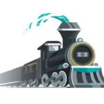 Photo illustration of locomotive.