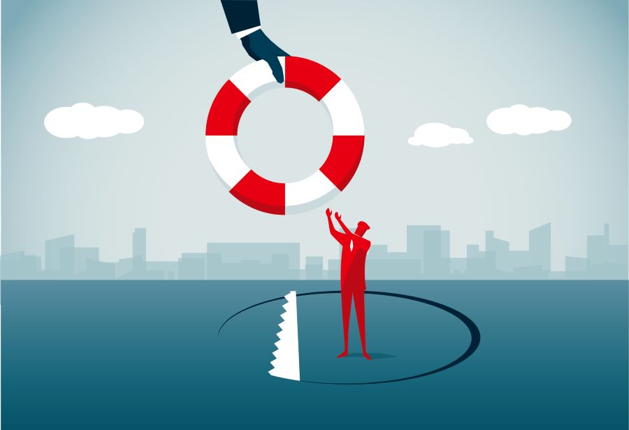 Illustration of person being laid off.