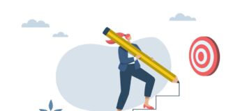 Illustration of a successful businesswoman.