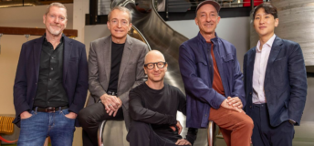 Photo of Playground Global investment team: (L-R) Peter Barrett, Pat Gelsinger, Jory Bell, Bruce Leak and Benjamin Kim